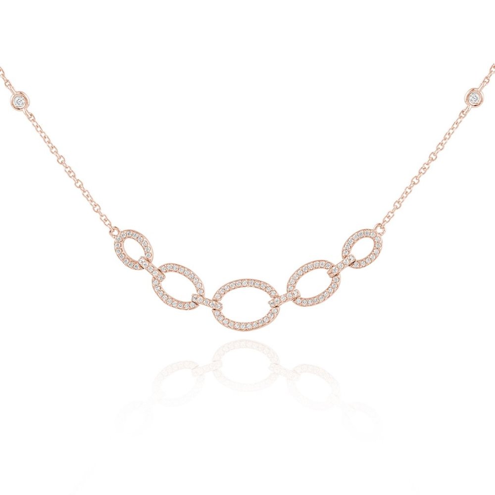 Stunning Sterling Silver Oval Necklace